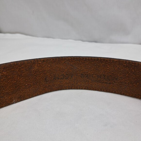 Vtg 1993 Brighton Brown Leather Belt With Silver Tone Heart Buckle Size L #44307 - Picture 4 of 9